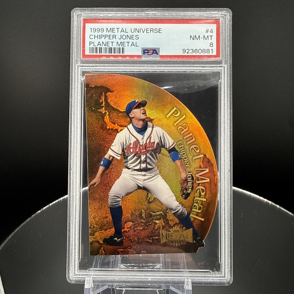 1999 Skybox Metal Universe Planet Metal Chipper Jones HOF Rare Die Cut